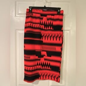 Black and neon pink skirt